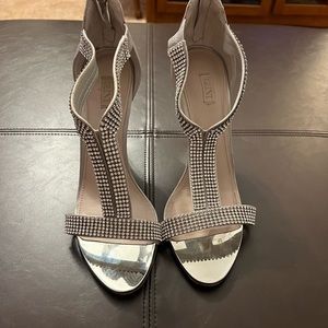Rhinestone silver heels